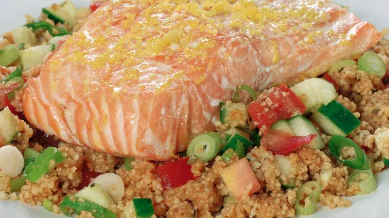Tabbouleh a losos