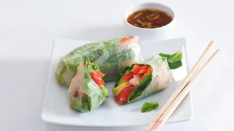 Letní rolky s krevetami