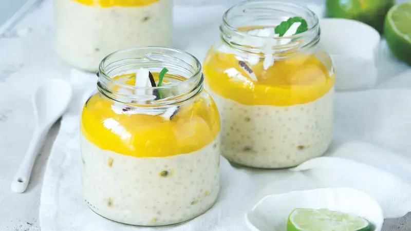 Tropický tapiokový pudink