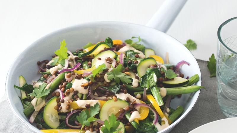 Vegetariánská čočka s tahini