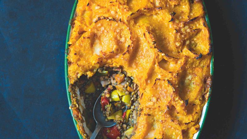 Vegetariánský pastýřský koláč s batátovou kaší