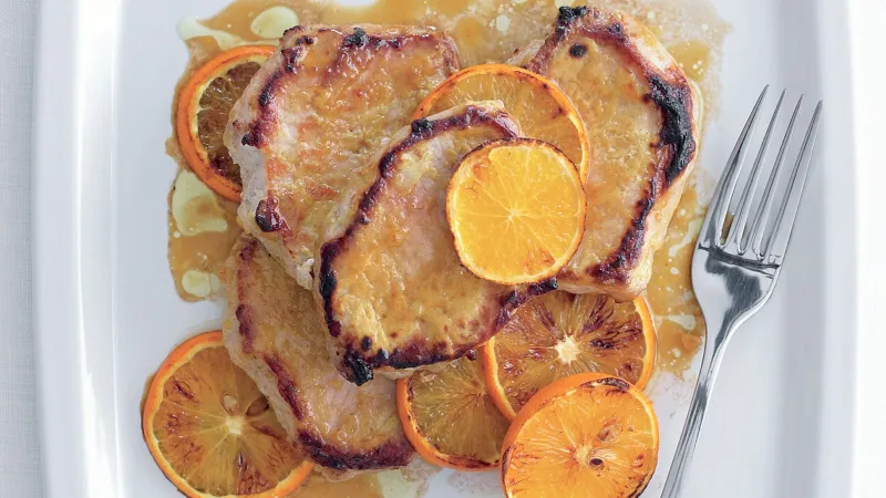 Vepřové kotlety s pomeranči