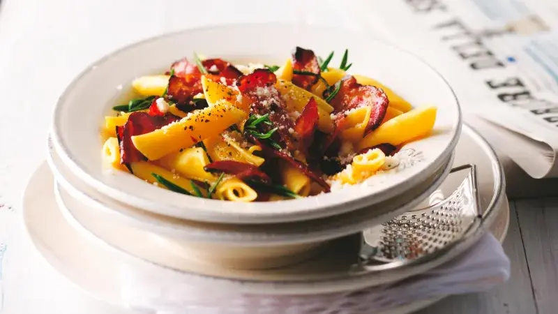 Penne ricce s pancettou