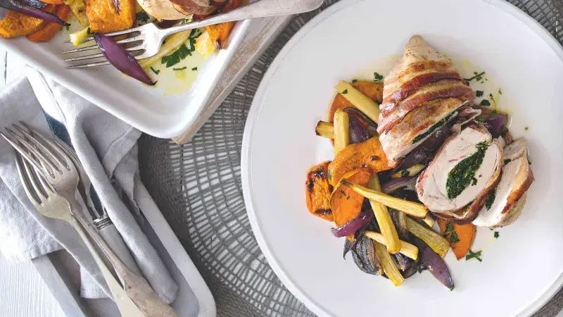 Zapékané kuře s kadeřávkem