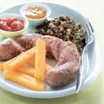 Cotechino (čti kotekíno) s čočkou a polentou