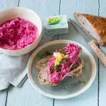 Vajíčková pomazánka s Lučinou a červenou řepou