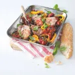 Pečené vepřové kotlety à la puttanesca