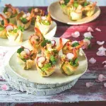 Košíčky z těsta wonton s krevetami