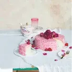Malinovo-růžový andělský dort