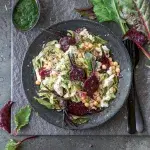 Tagliatelle s červenou řepou a cizrnou