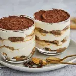 Tiramisu ve sklenici bez vajec