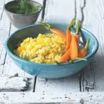 Šafránové rizoto s glazovanou mrkvičkou