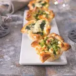 Slané košíčky se špenátem a hráškem