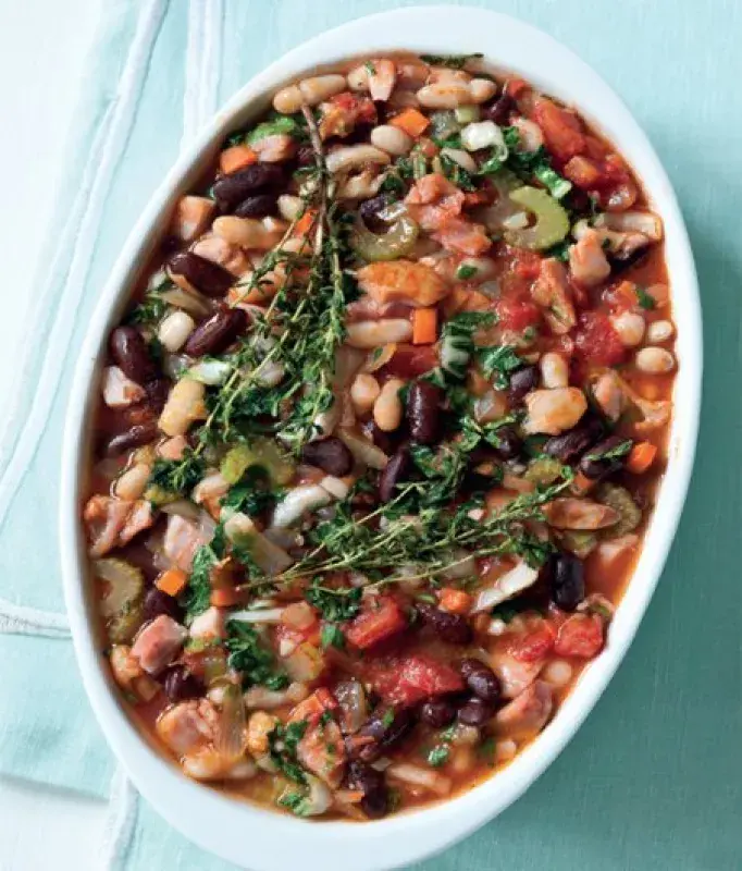 Pečené fazole s mangoldem