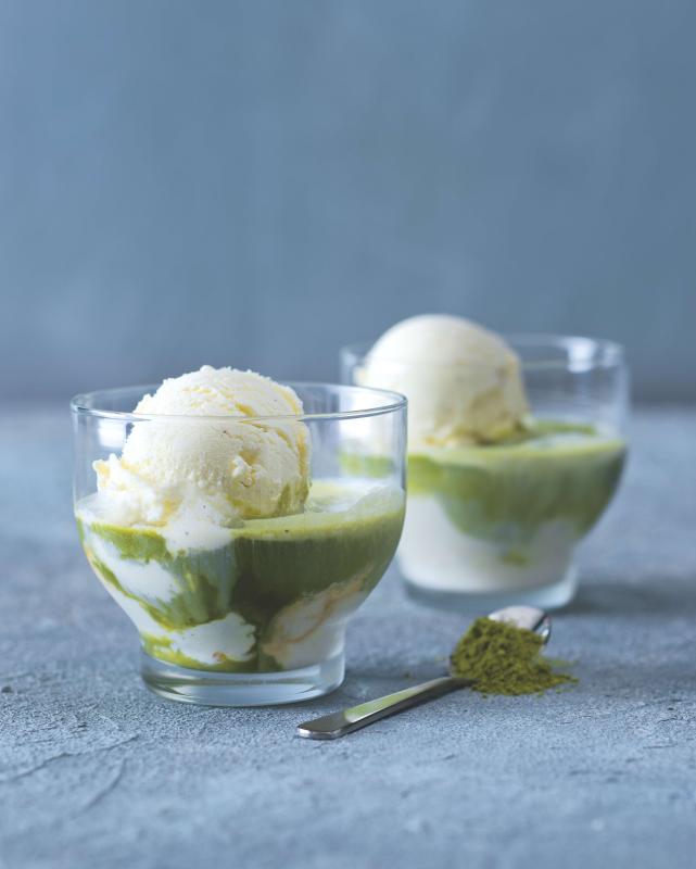 Afogato z čaje matcha