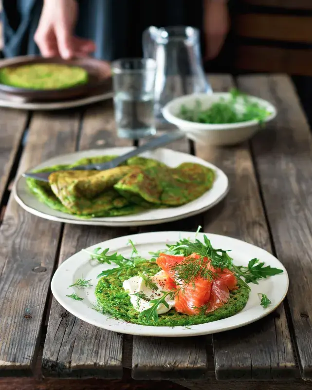 Lívance s uzeným lososem a krémovým sýrem