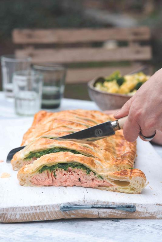 Losos jako Wellington se šťouchanými bramborami