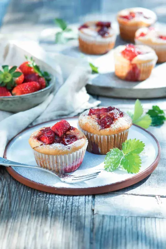 Medovo-jahodové muffiny