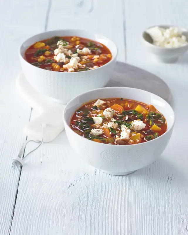 Minestrone s kroupami a uzenou paprikou