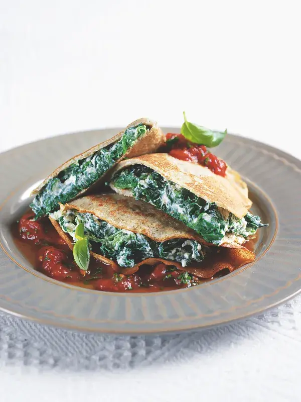 Palačinky plněné špenátem