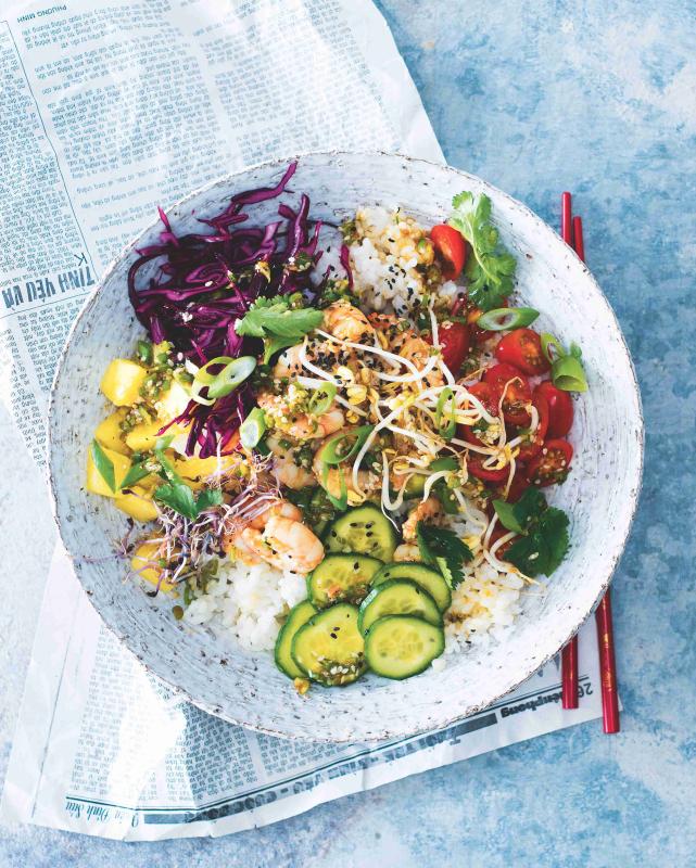 Poke bowl s krevetami