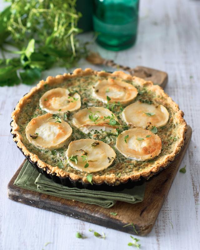 Quiche s bylinkami a kozím sýrem