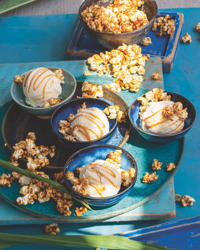Kukuřičná zmrzlina s karamelovým popcornem