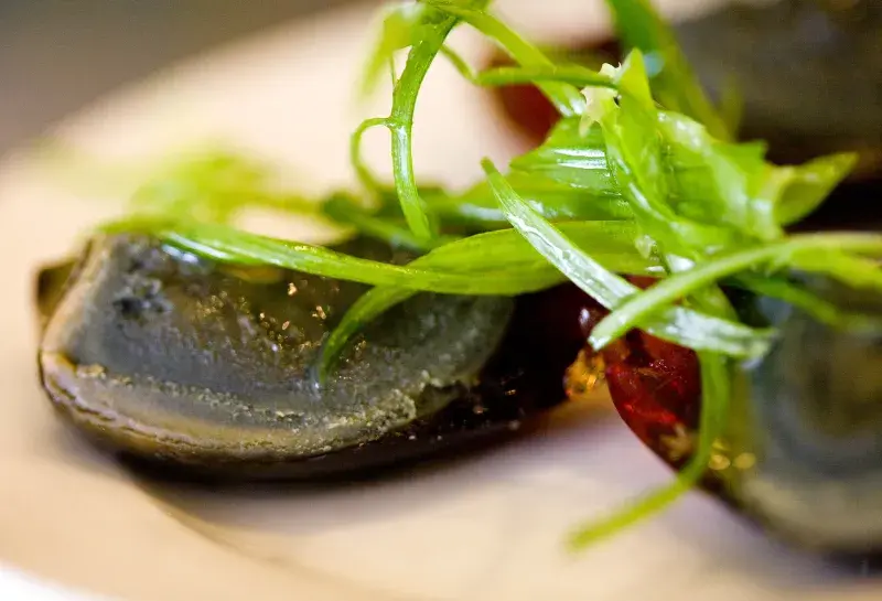 Černé vejce se salátem wakame - Century egg 