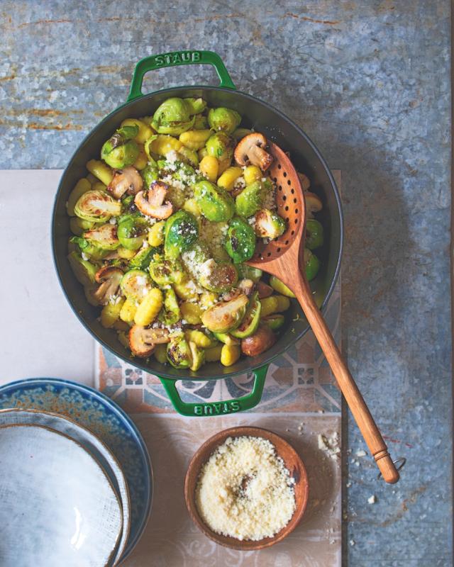 Gnocchi s růžičkovou kapustou a žampiony