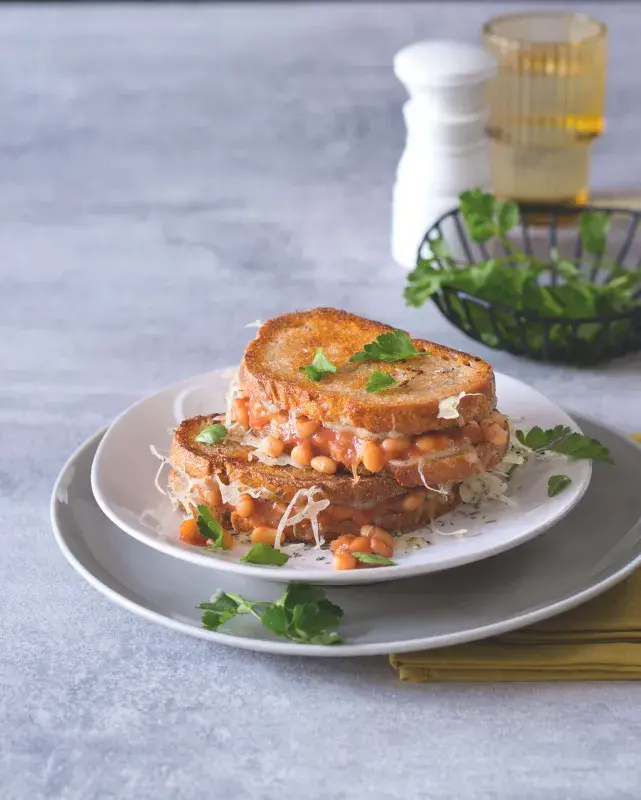 Grilled cheese s fazolemi