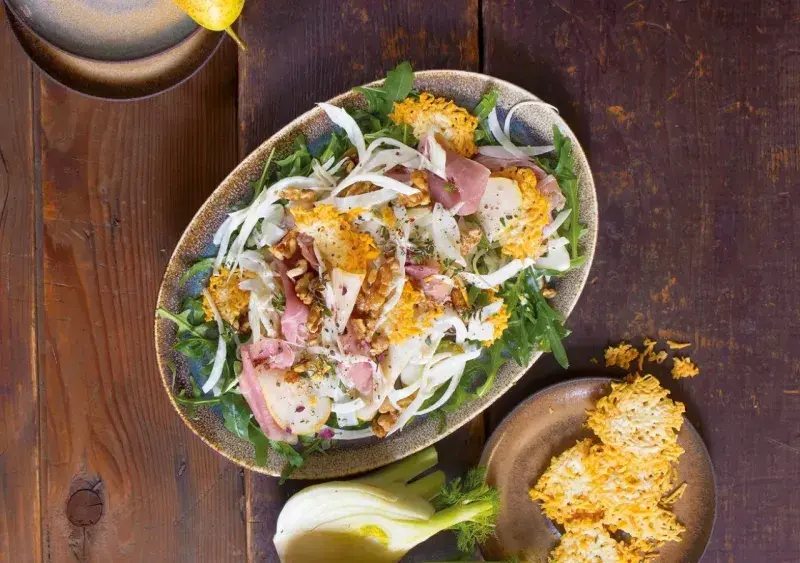 Hrušky & fenykl se zálivkou z podmáslí