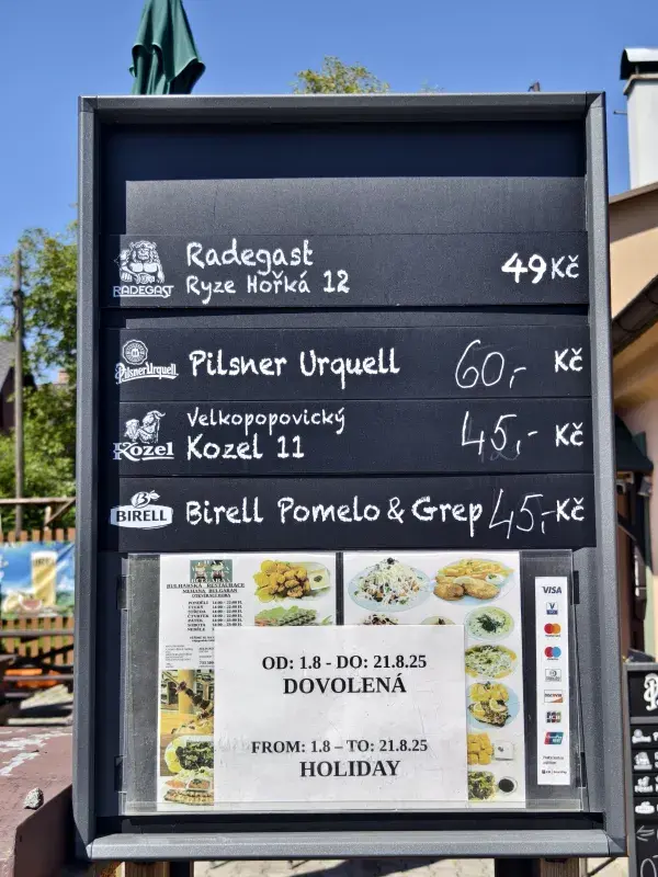 Liberecká restaurace Ořechovka v srpnu 2025