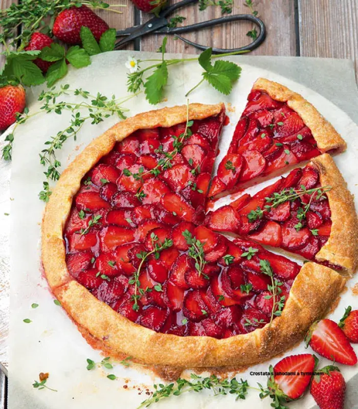 Crostata s jahodami a tymiánem