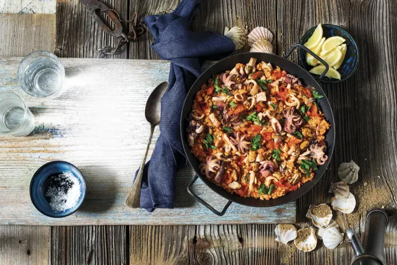 Jednoduchá paella s mořskými plody