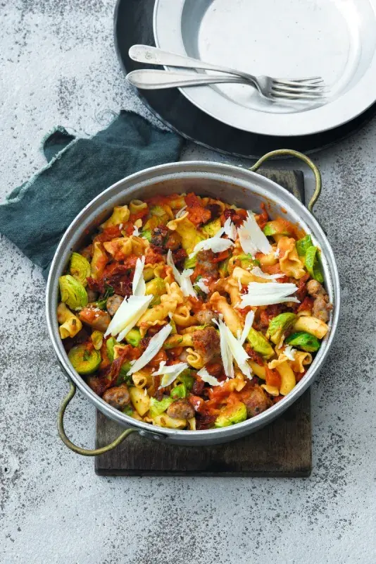 Krémové těstoviny s klobáskou