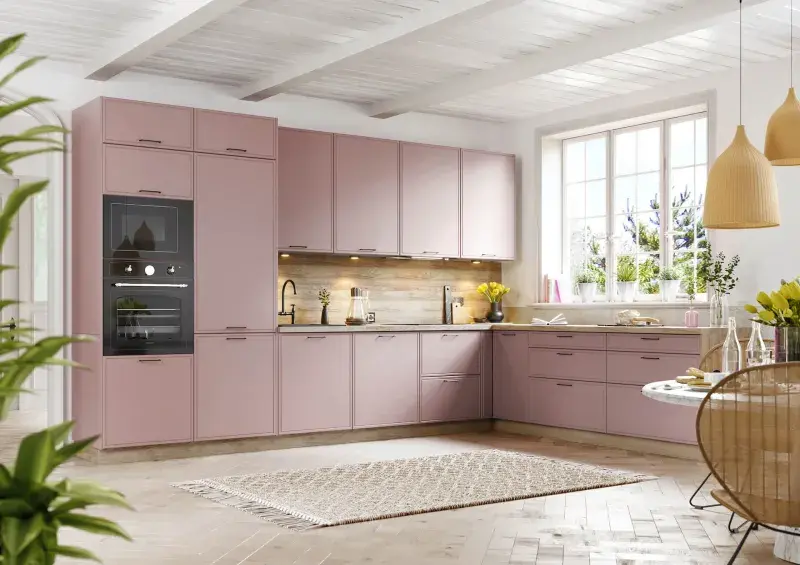 Růžová kuchyně Mono Klasik Nábytek Sprint