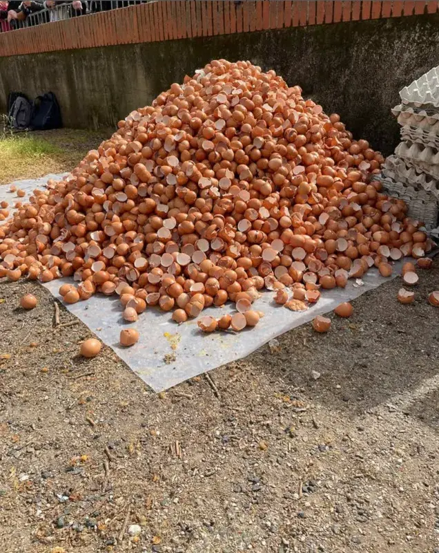 Po největší omeletě zůstane pořádná hromada skořápek