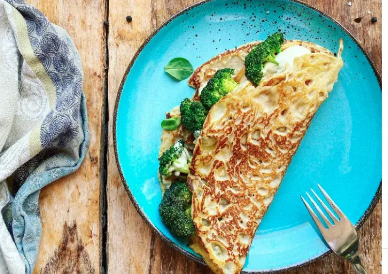 Zapčené palačinka s brokolicí