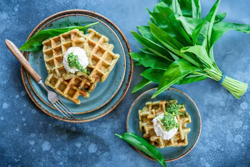 Vafle s medvědím česnekem