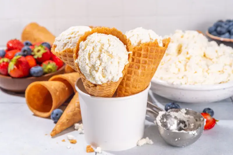 Cottage cheese zmrzlina je velmi oblíbená: obsahuje hodně proteinů