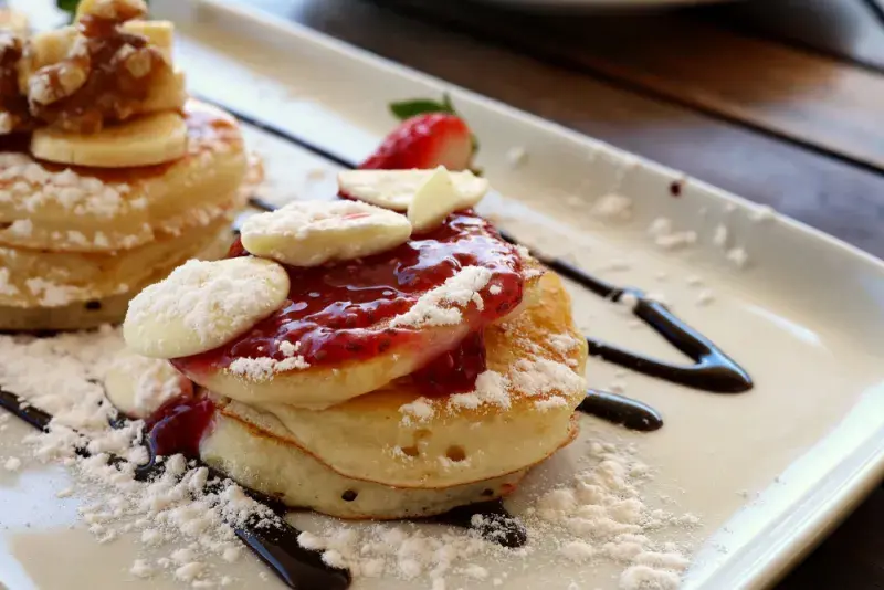 Pikelets s ovocným rozvarem