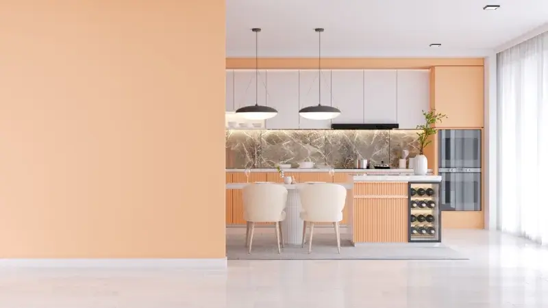 Peach fuzz kuchyňská linka