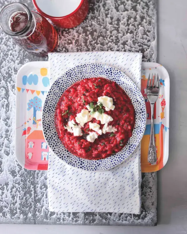 Rizoto s červenou řepou