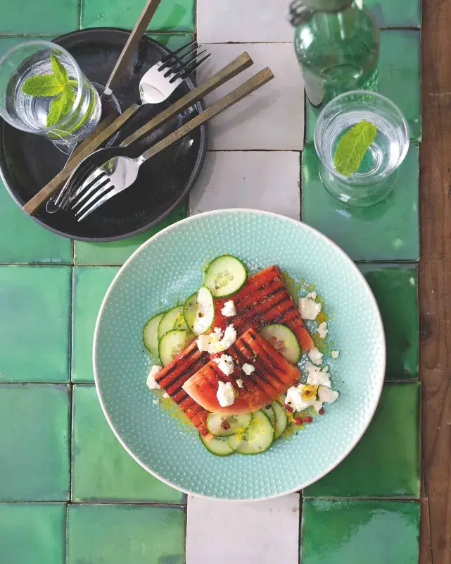 Halloumi špízy s melounem