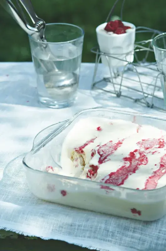 Malinové semifreddo