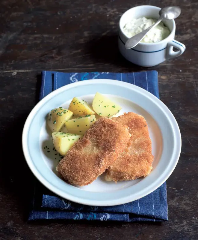 Smažený sýr s tatarskou omáčkou