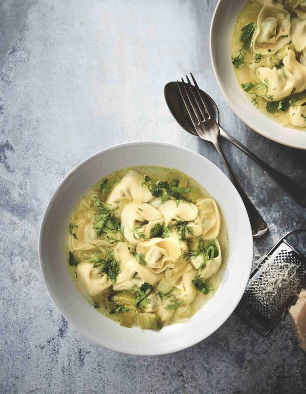 Tortellini ve vývaru s pórkem