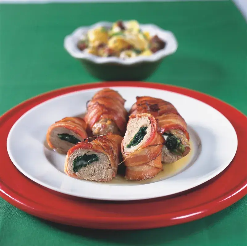 Vepřová panenka plněná špenátem a mozzarellou