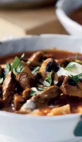 Bleskový houbový guláš