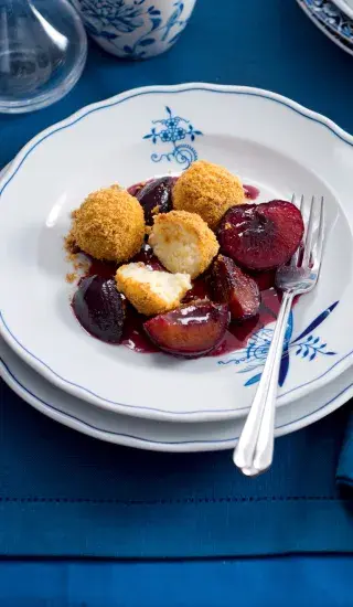 Tvarohové knedlíčky v perníku s blumami